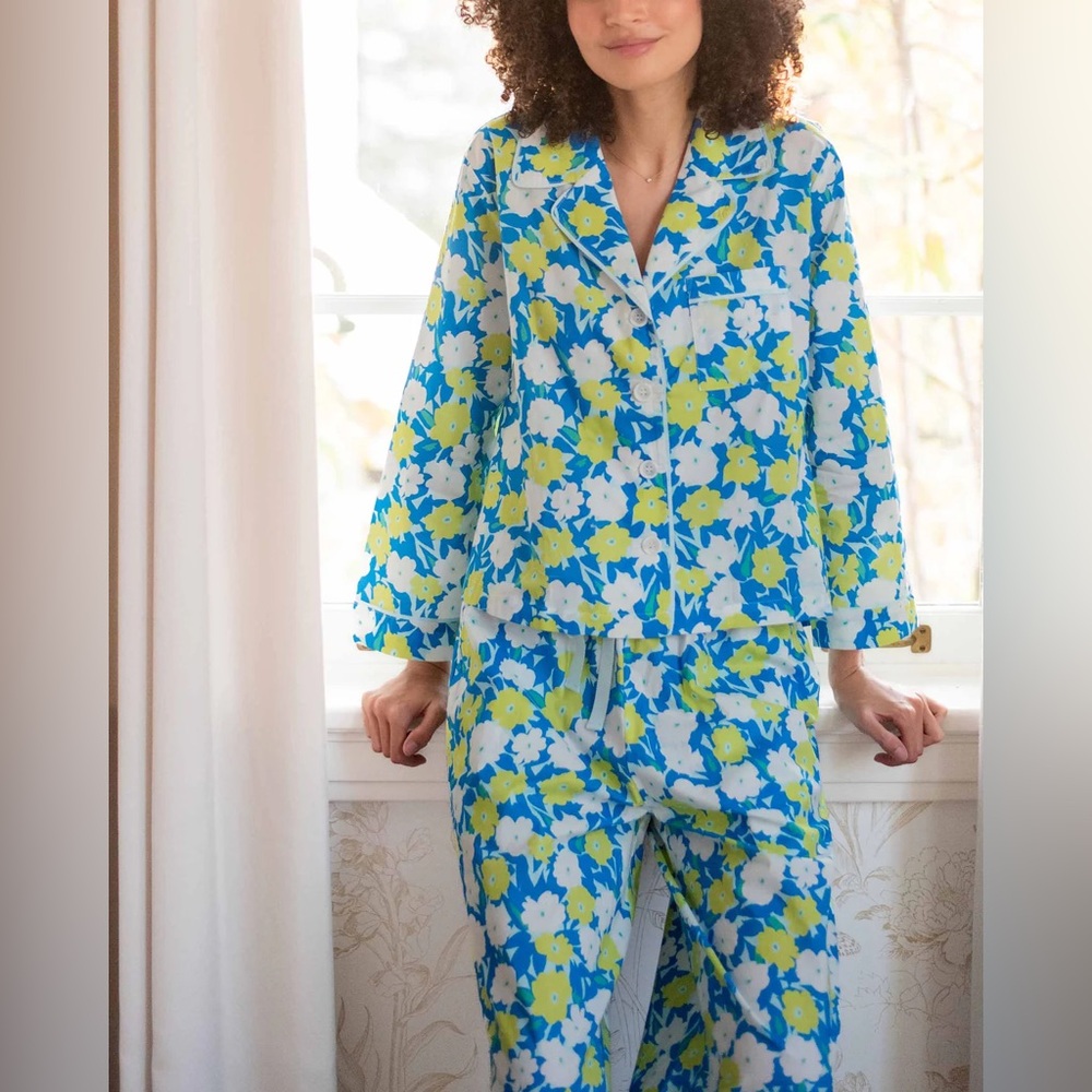 Mersea Over The Cotton Moon Pajama Set - Pop Impatiens floral